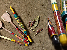 Rasoi | Handmade Wooden Kutch Lacquer Ladles { Set of Four } - 4